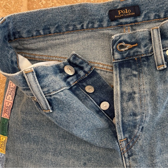 Polo by Ralph Lauren Blue Boyfriend Jeans with Multicolor Trim - Picture 5 of 6